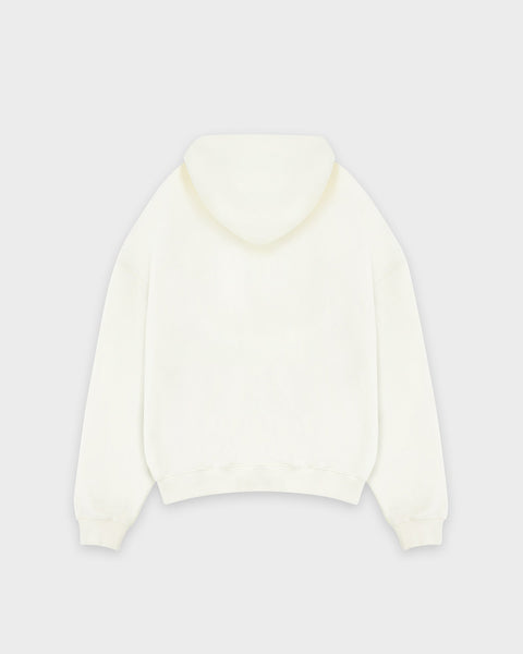 Heavy Off White Basic Zip Hoodie