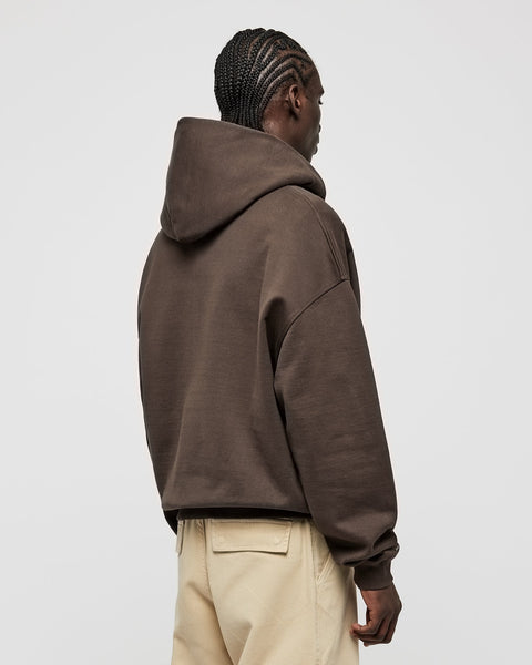 Heavy Chocolate Brown Basic Zip Hoodie