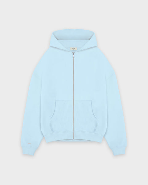 Heavy Babyblue Basic Zip Hoodie