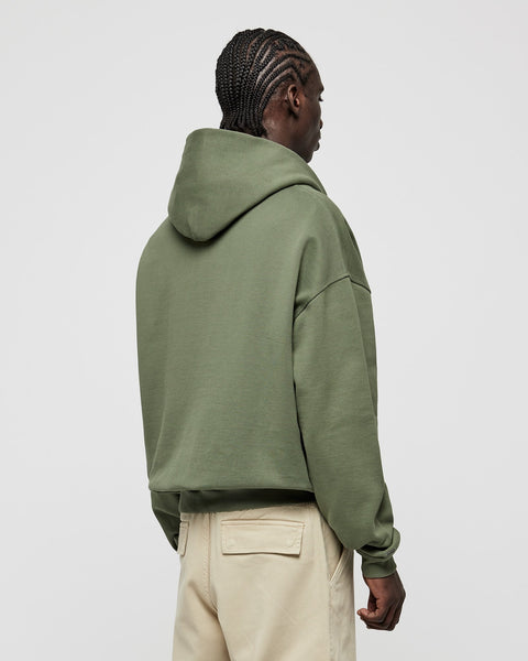 Heavy Smokey Green Basic Zip Hoodie