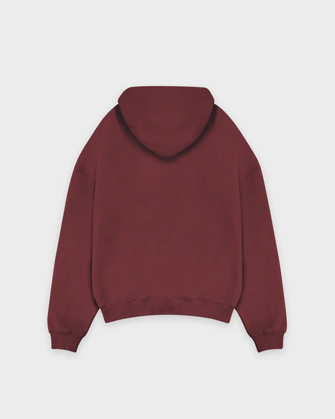 Heavy Ruby Red Basic Zip Hoodie